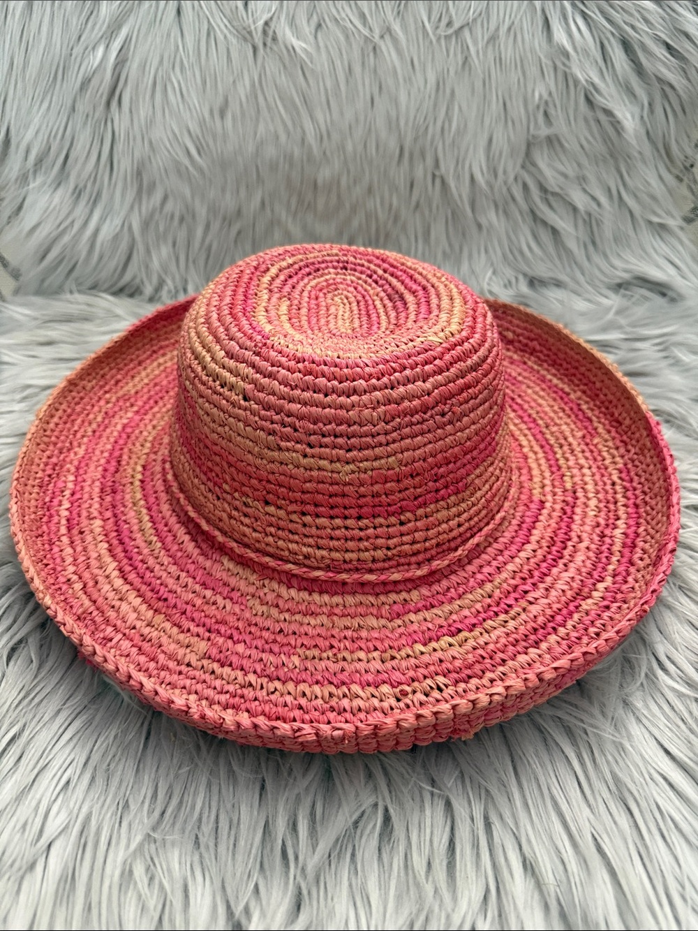 San Diego Hat Company Pink Rattan Braided Sun Hat - Picture 3 of 16